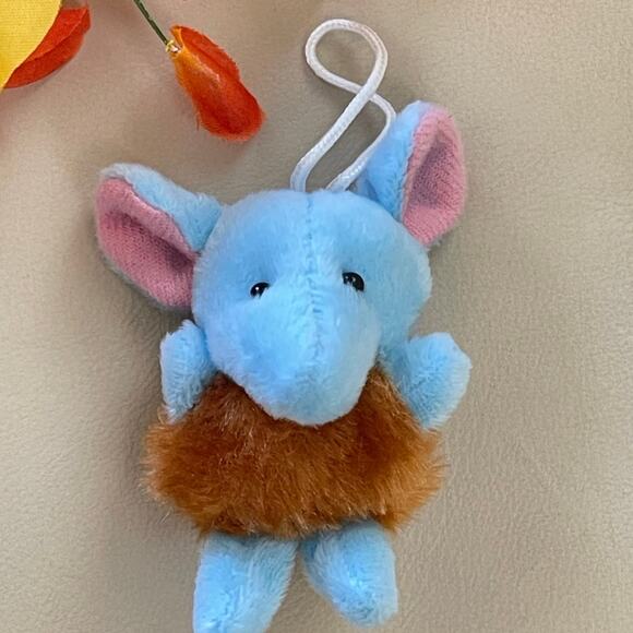 Mini Miniature Elephant Plush Key Chain Keychain Purse Hang Tags - Picture 1 of 5